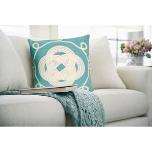 Trans Ocean Liora Manne Visions Ii Handmade Indoor/Outdoor Pillow - Nautical Geometric Design For Any Space Blue Polyester 7sb2s414304