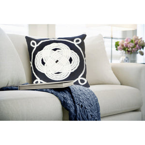 Trans Ocean Liora Manne Visions Ii Handmade Indoor/Outdoor Pillow - Nautical Geometric Design For Any Space Navy Polyester 7sb2s414333
