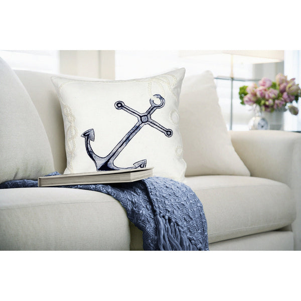 Trans Ocean Liora Manne Visions Ii Nautical Indoor/Outdoor Pillow - Handcrafted Artistry For Stylish Spaces White Polyester 7sb2s418402