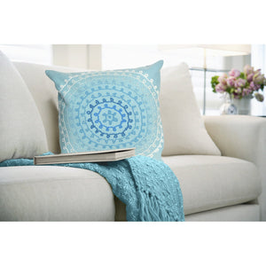 Trans Ocean Liora Manne Visions Iii Indoor/Outdoor Handmade Pillow - Transitional Medallion Artistry In Blue Blue Polyester 7sc2s410504