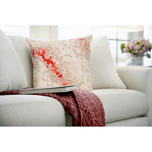 Trans Ocean Liora Manne Visions Iii Elements Indoor/Outdoor Handmade Pillow - Contemporary Blue Accent Piece Orange Polyester 7sc2s412624