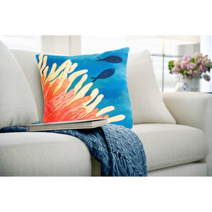 Trans Ocean Liora Manne Visions Iii Coastal Indoor/Outdoor Pillow - Stunning Reef & Fish Design For Any Space Orange Polyester 7sc2s421117