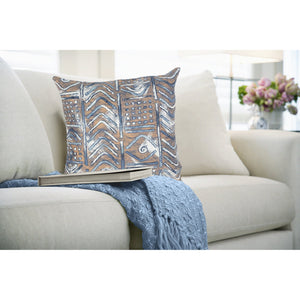 Trans Ocean Liora Manne Visions Iv Handmade Indoor/Outdoor Pillow - Earthy Graphic Global Accent Decor Navy Polyester 7sd2s421933