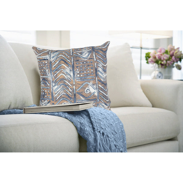 Trans Ocean Liora Manne Visions Iv Handmade Indoor/Outdoor Pillow - Earthy Graphic Global Accent Decor Navy Polyester 7sd2s421933