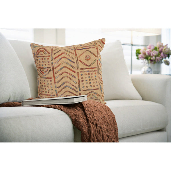Trans Ocean Liora Manne Visions Iv Handmade Indoor/Outdoor Pillow - Earthy Graphic Global Accent Decor Multi Polyester 7sd2s421944