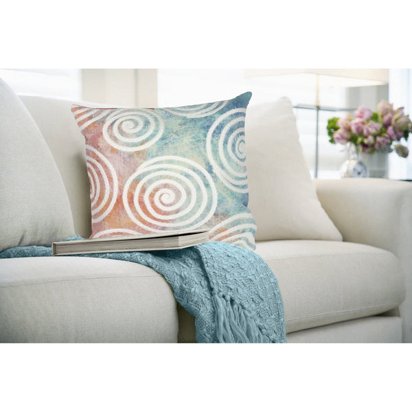 Trans Ocean Liora Manne Visions Iv Curl Indoor/Outdoor Handmade Pillow - Durable, Artistic Accent For Any Space Multi Polyester 7sd2s505544