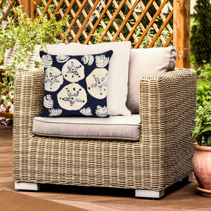 Trans Ocean Liora Manne Frontporch Shell Toss Indoor/Outdoor Pillow - Coastal Chic Accent For Any Space Navy Polyester,Acrylic 7fp8s140833