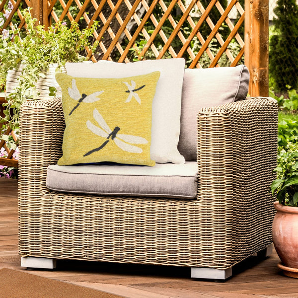 Trans Ocean Liora Manne Frontporch Dragonfly Indoor/Outdoor Pillow - Stylish Contemporary Accent For Any Space Yellow Polyester,Acrylic 7fp8s141509