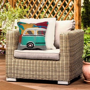 Trans Ocean Liora Manne Frontporch Beach Trip Pillow - 18" Coastal Design With Black Labs & Sunset Vibes Blue Polyester,Acrylic 7fp8s147518