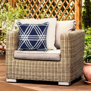 Trans Ocean Liora Manne Frontporch Hex Indoor/Outdoor Pillow - Stylish Geometric Design For All Spaces Navy Polyester,Acrylic 7fp8s174133