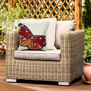 Trans Ocean Liora Manne Frontporch Butterfly Indoor/Outdoor Handmade Pillow For A Whimsical Home Accent Orange Polyester,Acrylic 7fp8s459617