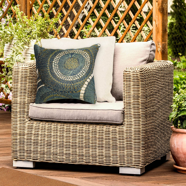 Trans Ocean Liora Manne Marina Circles Pillow - Contemporary Geometric Design For Indoor/Outdoor Elegance Blue Polypropylene,Polyester 7mr8s803503