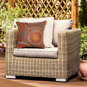 Trans Ocean Liora Manne Marina Circles Pillow - Contemporary Geometric Design For Indoor/Outdoor Elegance Orange Polypropylene,Polyester 7mr8s803517