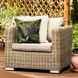 Trans Ocean Liora Manne Marina Jungle Leaves Decorative Indoor/Outdoor Pillow - Vibrant Tropical Design Black Polypropylene,Polyester 7mr8s811548