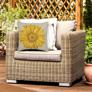 Trans Ocean Liora Manne Marina Yellow Flower Pillow - 18" X 18" Indoor/Outdoor, Machine Washable, Floral Design Yellow Polypropylene,Polyester 7mr8s973109