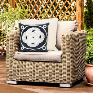 Trans Ocean Liora Manne Visions Ii Handmade Indoor/Outdoor Pillow - Nautical Geometric Design For Any Space Navy Polyester 7sb2s414333