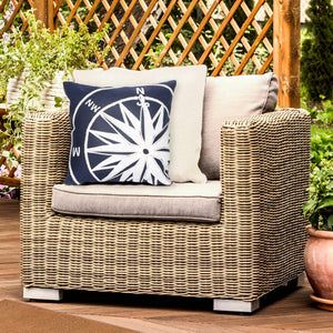 Trans Ocean Liora Manne Visions Ii Nautical Compass Indoor/Outdoor Pillow - Handcrafted Coastal Decor Accent Navy Polyester 7sb2s418303