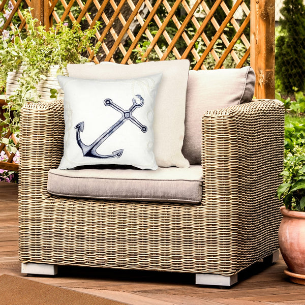 Trans Ocean Liora Manne Visions Ii Nautical Indoor/Outdoor Pillow - Handcrafted Artistry For Stylish Spaces White Polyester 7sb2s418402