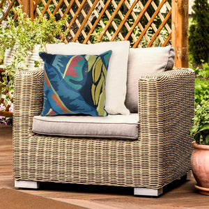 Trans Ocean Liora Manne Visions Iii Handmade Tropical Banana Plant Pillow - Bright, Contemporary Accent Decor Blue Polyester 7sc2s500504