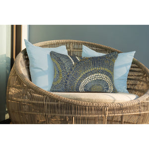 Trans Ocean Liora Manne Marina Circles Pillow - Contemporary Geometric Design For Indoor/Outdoor Elegance Blue Polypropylene,Polyester 7mr5s803503