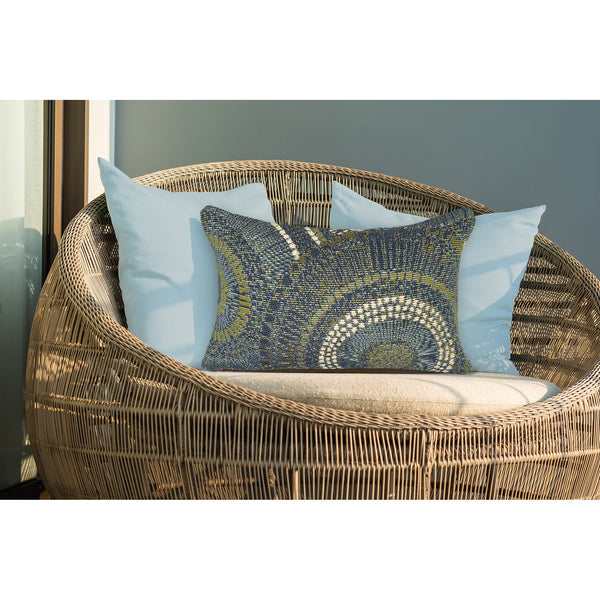 Trans Ocean Liora Manne Marina Circles Pillow - Contemporary Geometric Design For Indoor/Outdoor Elegance Blue Polypropylene,Polyester 7mr5s803503