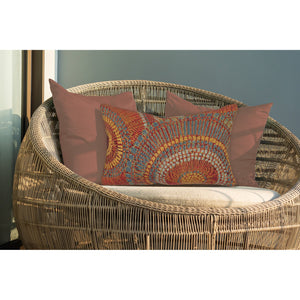 Trans Ocean Liora Manne Marina Circles Pillow - Contemporary Geometric Design For Indoor/Outdoor Elegance Orange Polypropylene,Polyester 7mr5s803517