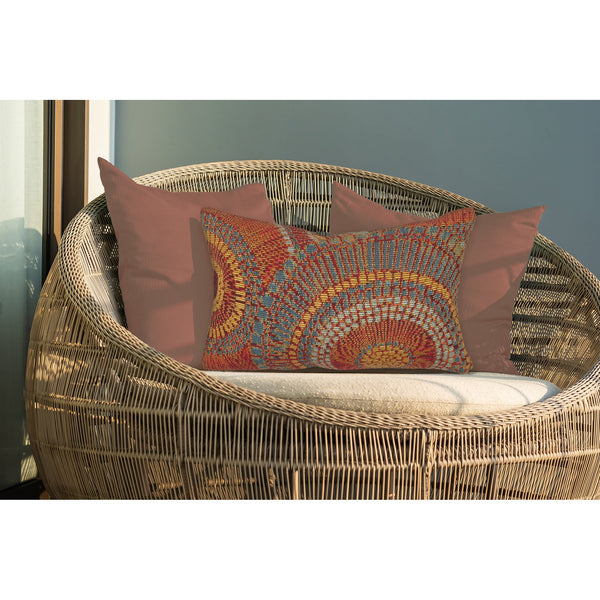Trans Ocean Liora Manne Marina Circles Pillow - Contemporary Geometric Design For Indoor/Outdoor Elegance Orange Polypropylene,Polyester 7mr5s803517