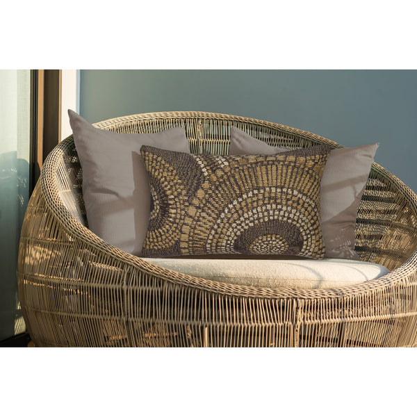 Trans Ocean Liora Manne Marina Circles Pillow - Contemporary Geometric Design For Indoor/Outdoor Elegance Brown Polypropylene,Polyester 7mr5s803519