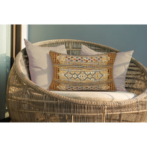 Trans Ocean Liora Manne Marina Tribal Stripe Indoor/Outdoor Pillow - Vibrant Geometric Accent For Any Space Gold Polypropylene,Polyester 7mr5s805709