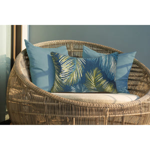 Trans Ocean Liora Manne Marina Palm Border Area Rug - Stylish Indoor/Outdoor Transitional Botanical Design Navy Polypropylene,Polyester 7mr5s815133