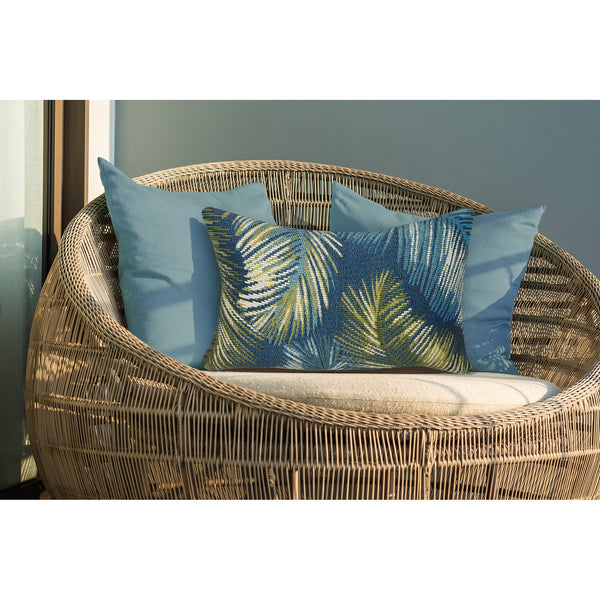 Trans Ocean Liora Manne Marina Palm Border Area Rug - Stylish Indoor/Outdoor Transitional Botanical Design Navy Polypropylene,Polyester 7mr5s815133