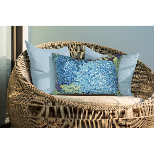 Trans Ocean Liora Manne Marina Mums Indoor/Outdoor Pillow - Vibrant Floral Design For Stylish Spaces Blue Polypropylene,Polyester 7mr5s818303