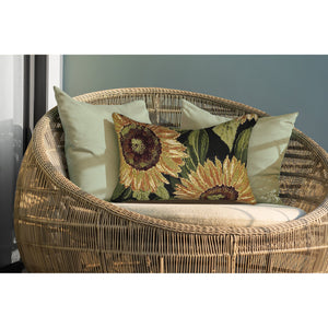 Trans Ocean Liora Manne Marina Sunflower Indoor/Outdoor Pillow - Vibrant Floral Design For Stylish Spaces Black Polypropylene,Polyester 7mr5s818448