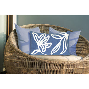 Trans Ocean Liora Manne Visions I Windsor Indoor/Outdoor Handmade Pillow - Elegant Floral Design For Any Space Blue Polyester 7sa1s307603