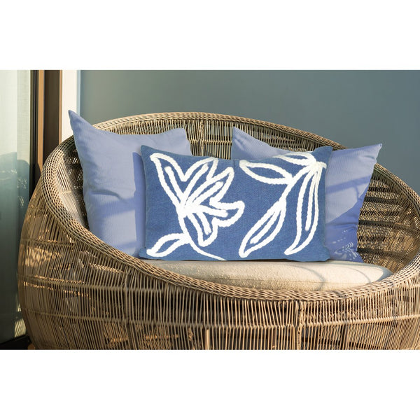 Trans Ocean Liora Manne Visions I Windsor Indoor/Outdoor Handmade Pillow - Elegant Floral Design For Any Space Blue Polyester 7sa1s307603
