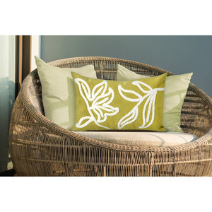 Trans Ocean Liora Manne Visions I Windsor Indoor/Outdoor Handmade Pillow - Elegant Floral Design For Any Space Green Polyester 7sa1s307606
