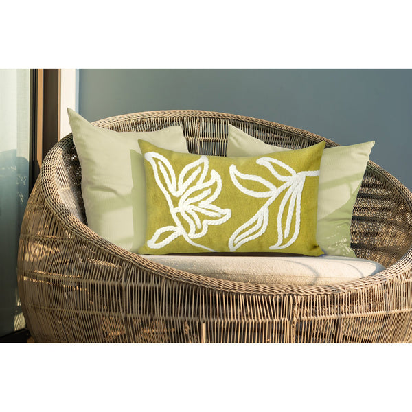 Trans Ocean Liora Manne Visions I Windsor Indoor/Outdoor Handmade Pillow - Elegant Floral Design For Any Space Green Polyester 7sa1s307606