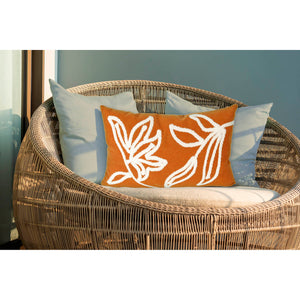 Trans Ocean Liora Manne Visions I Windsor Indoor/Outdoor Handmade Pillow - Elegant Floral Design For Any Space Orange Polyester 7sa1s307617