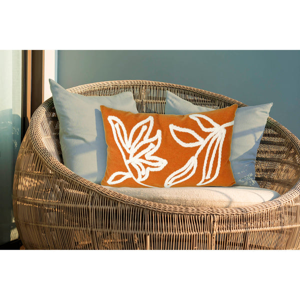 Trans Ocean Liora Manne Visions I Windsor Indoor/Outdoor Handmade Pillow - Elegant Floral Design For Any Space Orange Polyester 7sa1s307617