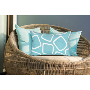 Trans Ocean Liora Manne Visions I Handmade Indoor/Outdoor Pillow - Geometric Accent For Stylish Spaces Blue Polyester 7sa1s408704
