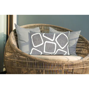 Trans Ocean Liora Manne Visions I Handmade Indoor/Outdoor Pillow - Geometric Accent For Stylish Spaces Silver Polyester 7sa1s408738