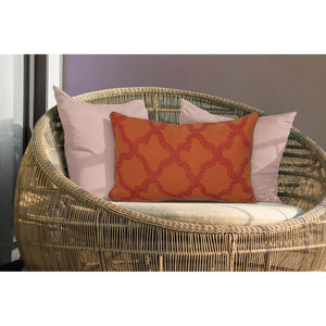 Trans Ocean Liora Manne Visions I Handcrafted Crochet Tile Indoor/Outdoor Pillow - Stylish Geometric Accent Orange Polyester 7sa2s413217