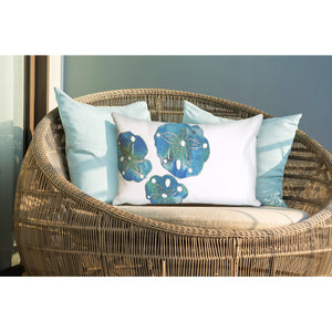 Trans Ocean Liora Manne Visions I Handcrafted Coastal Sand Dollar Pillow - Stylish Indoor/Outdoor Accent Decor Blue Polyester 7sa1s414012