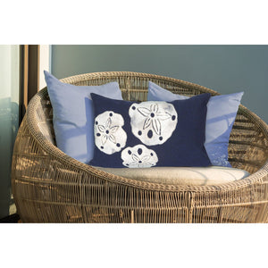 Trans Ocean Liora Manne Visions I Handcrafted Coastal Sand Dollar Pillow - Stylish Indoor/Outdoor Accent Decor Navy Polyester 7sa1s414033