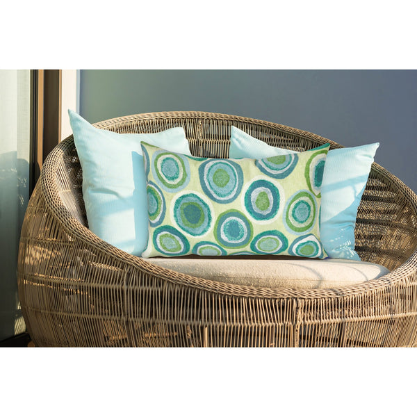 Trans Ocean Liora Manne Visions Ii Indoor/Outdoor Handmade Pillow - Contemporary Geometric Art For Any Space Green Polyester 7sb1s412804