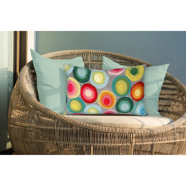 Trans Ocean Liora Manne Visions Ii Indoor/Outdoor Handmade Pillow - Contemporary Geometric Art For Any Space Grey Polyester 7sb1s412844