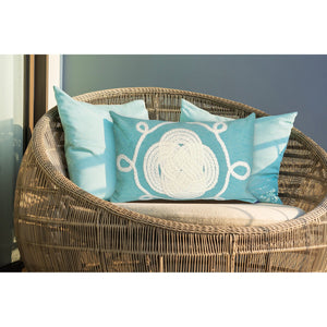 Trans Ocean Liora Manne Visions Ii Handmade Indoor/Outdoor Pillow - Nautical Geometric Design For Any Space Blue Polyester 7sb1s414304