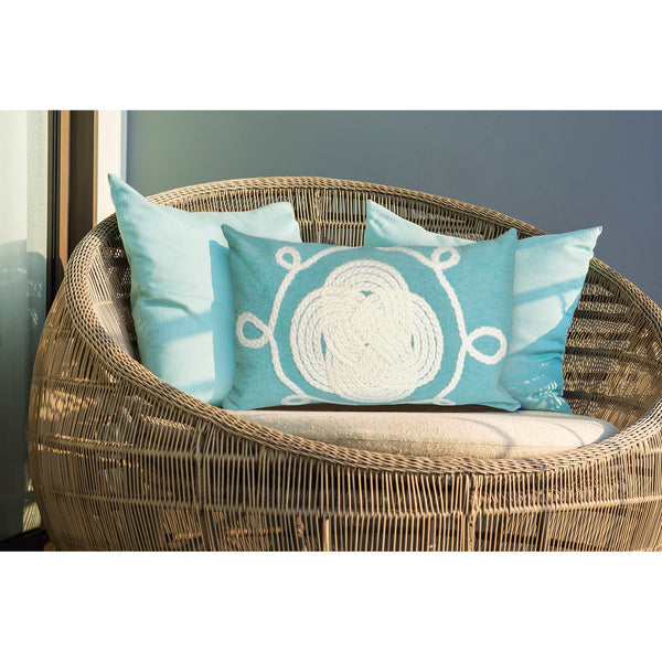 Trans Ocean Liora Manne Visions Ii Handmade Indoor/Outdoor Pillow - Nautical Geometric Design For Any Space Blue Polyester 7sb1s414304