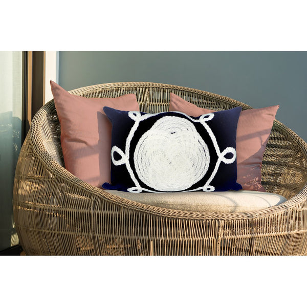 Trans Ocean Liora Manne Visions Ii Handmade Indoor/Outdoor Pillow - Nautical Geometric Design For Any Space Navy Polyester 7sb1s414333