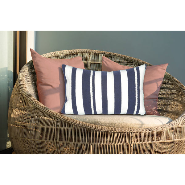 Trans Ocean Liora Manne Visions Ii Handmade Nautical Indoor/Outdoor Pillow With Artisan Crewelwork Excellence Navy Polyester 7sb1s417903
